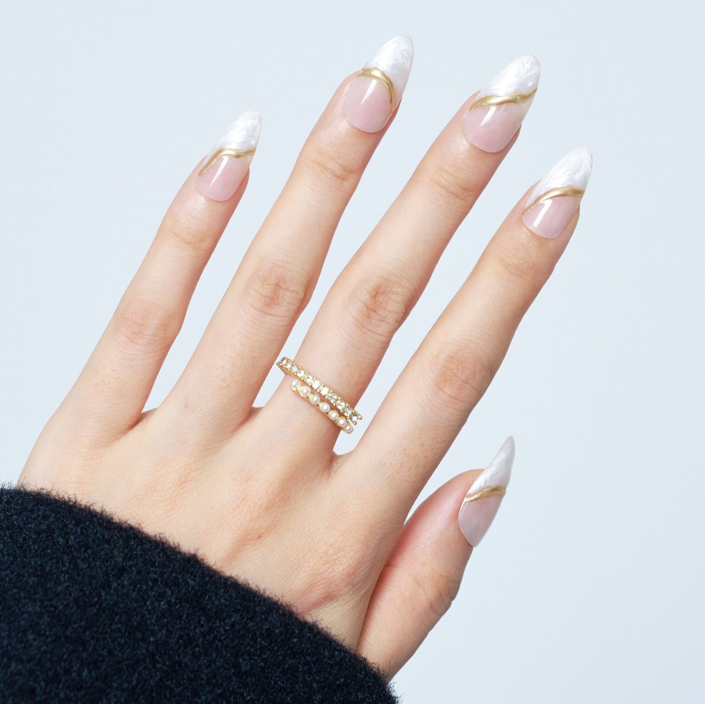 French Tip Press - On Nails with Clean, Modern Contrast - Ennio Nails