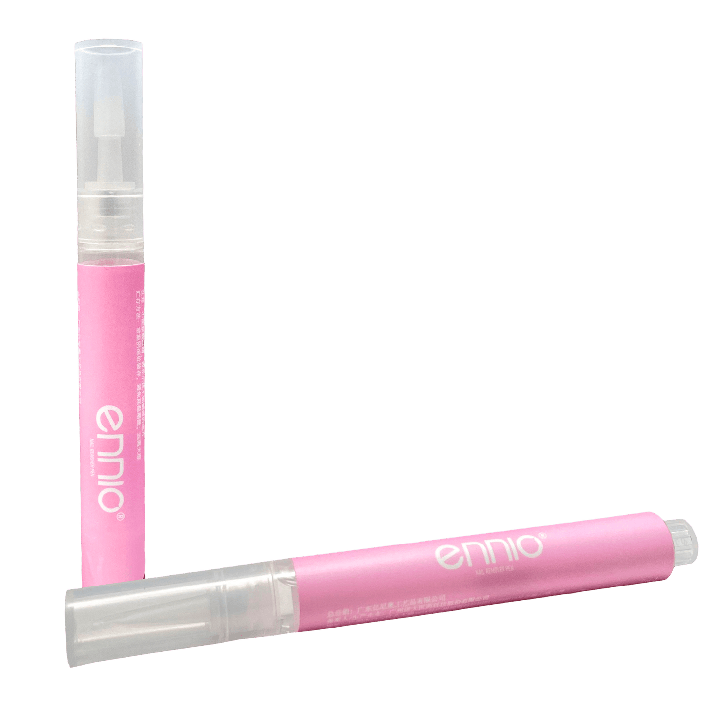 Pink gel nail polish remover pen with Ennio branding for easy precise gel polish removal and cleanup, Ennio OEM ODM white label customizable nail care tools