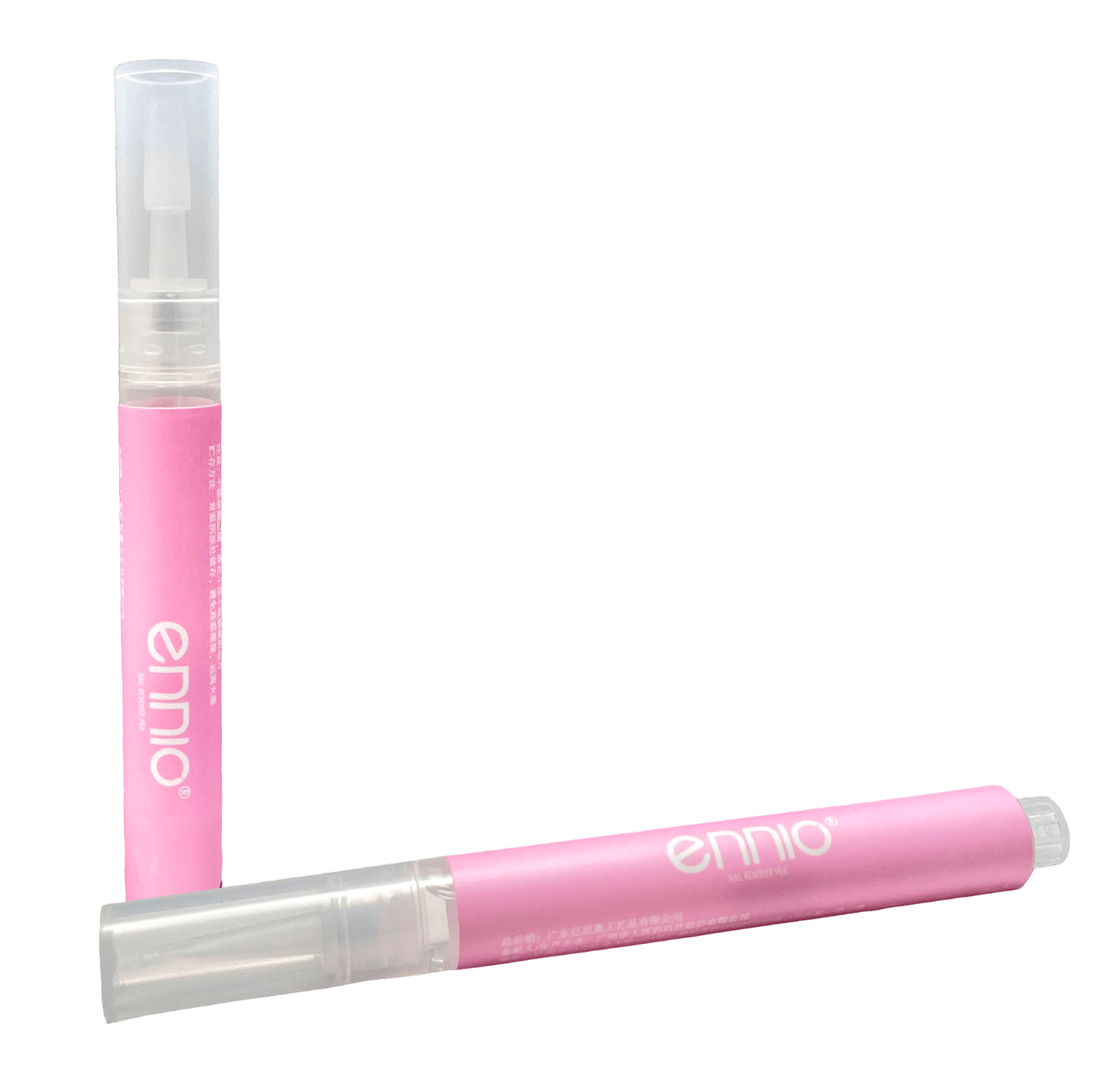 Pink gel nail polish remover pen with Ennio branding for easy precise gel polish removal and cleanup, Ennio OEM ODM white label customizable nail care tools