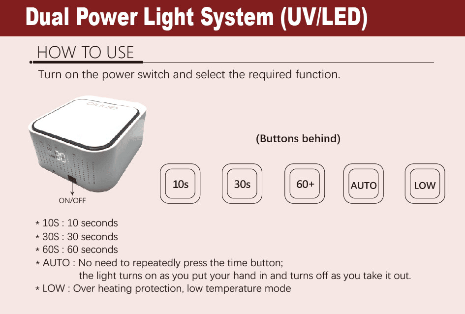 LED - S90HF - Professional UV/LED Nail Lamp (48W, Wireless & Rechargeable) - Ennio Nails