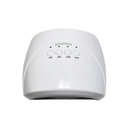 Professional white UV LED nail lamp dryer with 20s 60s 120s auto timer settings for efficient gel nail curing, Ennio OEM ODM white label customizable nail salon equipment