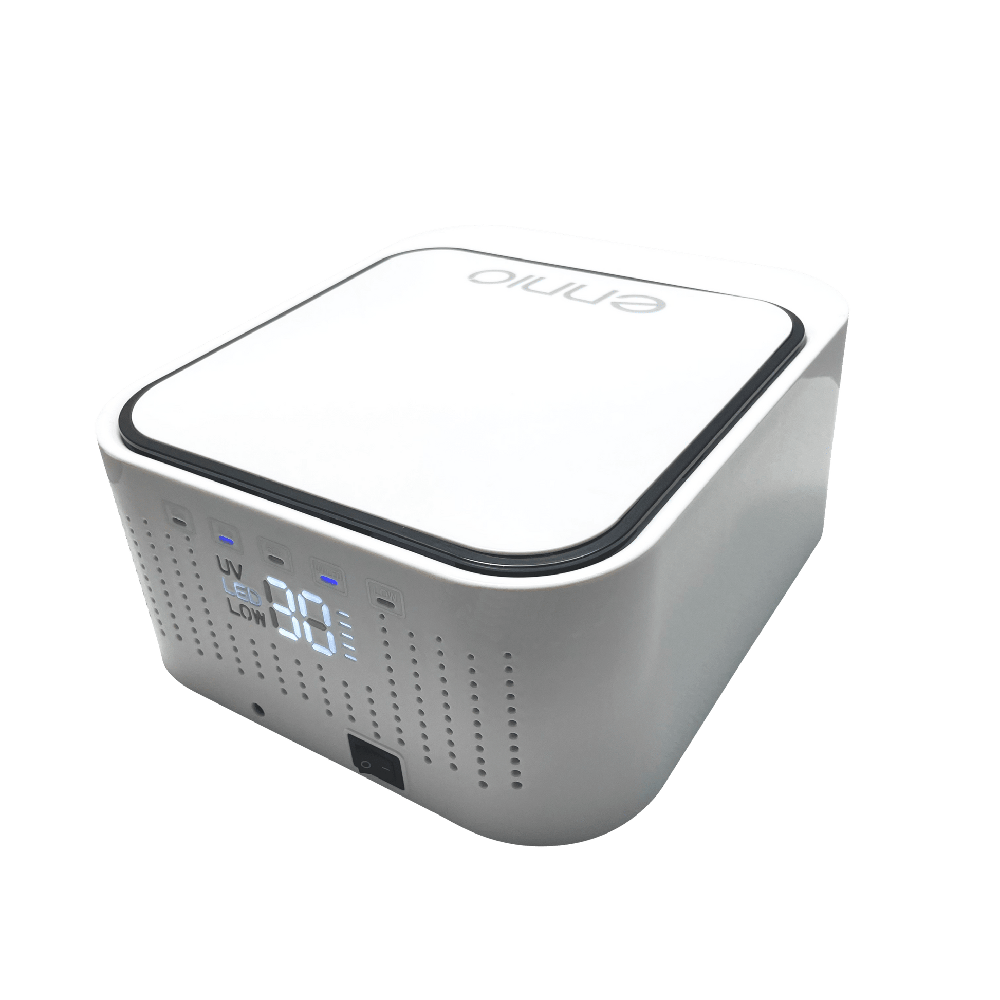 Ennio S90 professional UV LED nail lamp dryer with digital display and timer for gel polish curing, white press-on nail equipment perfect for OEM ODM white label nail products and manicure salons