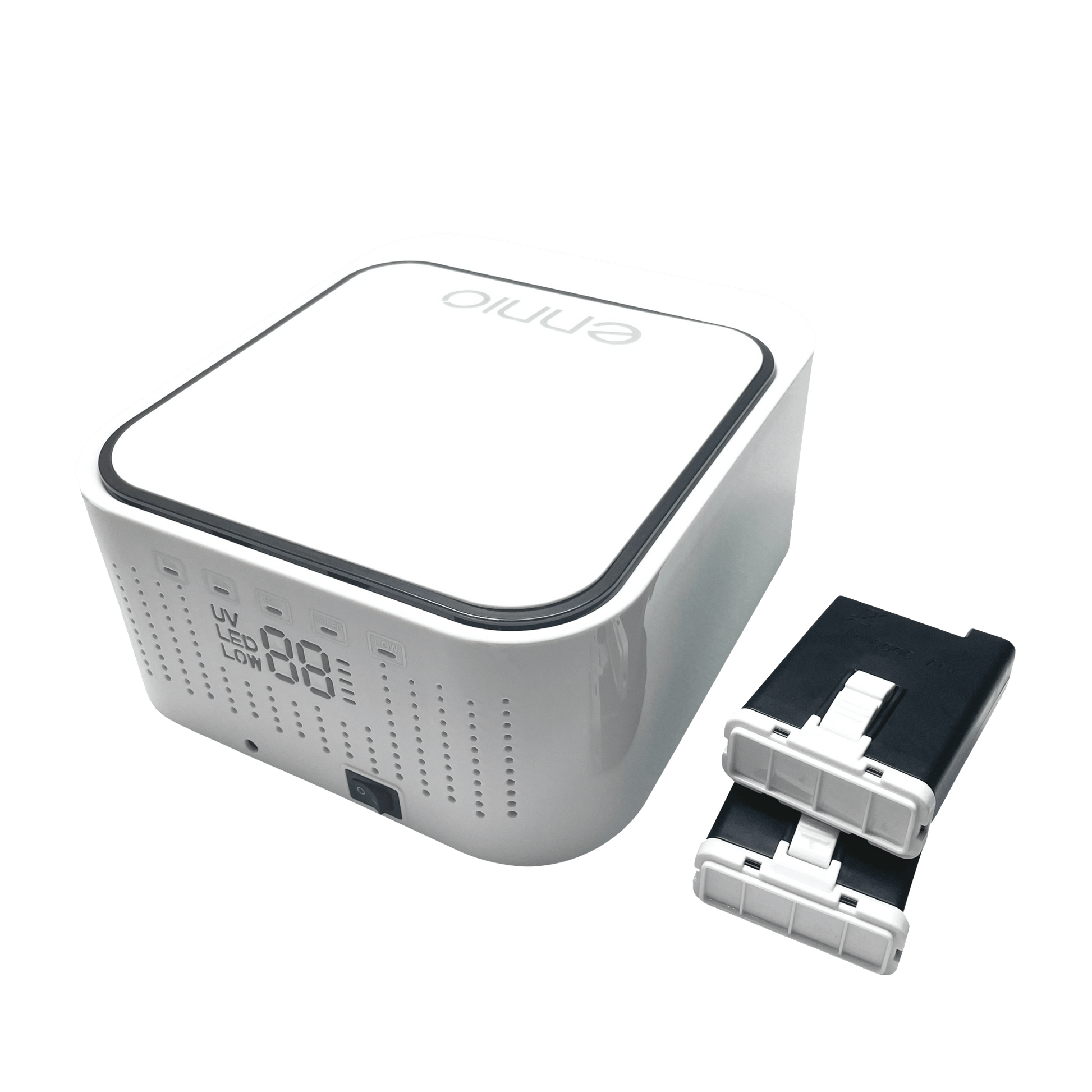 Ennio S90 professional UV LED nail lamp dryer with accessories and digital display for gel polish curing, white press-on nail equipment perfect for OEM ODM white label nail products and professional manicure salons