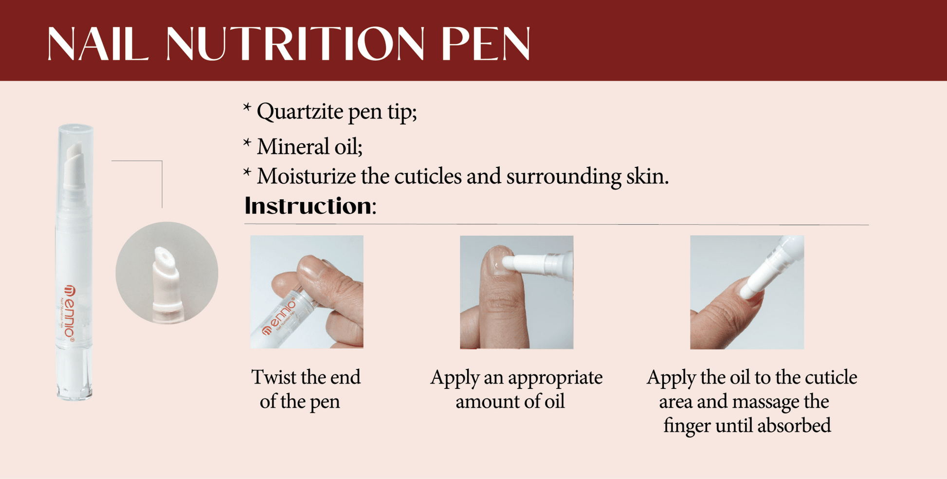 Nail Nutrition Pen with Targeted Care Application - Ennio Nails